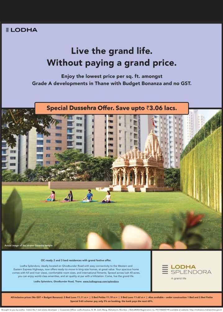 Live The Grand life Without Paying a Grand Price at Lodha Splendora, Thane Mumbai Update